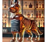 Decanter Whisky Figurine - 300ML Carafe A Decanter Vin, Sculpture De Bouteille De Whisky Et De Vin De Berger Allemand, Carafes À Liqueur Artisanales En Forme D'animaux, Carafe À Whisky Canine(C)