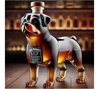 Decanter Whisky Figurine - 300ML Carafe A Decanter Vin, Sculpture De Bouteille De Whisky Et De Vin De Berger Allemand, Carafes À Liqueur Artisanales En Forme D'animaux, Carafe À Whisky Canine(A)