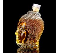 Decanter Whisky Figurine - 750ML Carafe A Decanter Vin, Sculpture 3D En Forme De Tête De Bouddha, Bouteille De Whisky Et De Vin, Carafe À Whisky En Verre Fantaisie, Bouteilles De Vin