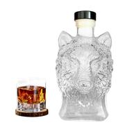 Decanters For Alcohol -Decanters For Alcoho| Glass Liquor Decanter Bottle - 350ml Wolf-Head Profile Collectible Cool Gadget Home Decoration Drink Container For Wine Bourbon Brandy Vodka Cognac Tequila