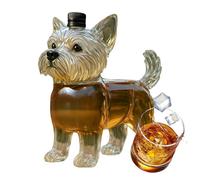 Décanteur à whisky - 17 cm - 350 ml - Bouteille de boisson haute transparence pour brandy, bourbon, fête, Noël, mariage et cadeau pour