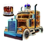 Décanteur à Whisky Camion 375 ml - Bouteille en Verre Épais en Forme de Camion avec Bouchon Verseur, Cadeau pour Chauffeurs Routiers, Collectionneurs et Bar à Domicile A
