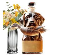Décanteur à whisky - Carafe à décanter pour chien de chasse avec support pour boissons - Récipient hermétique pour liqueur Décoration de bureau Figurines à collectionner pour hommes Tequila Vin