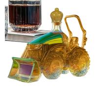 Décanteur de Tequila | Bouteille d'alcool avec tracteur 3D pour fêtes - En verre pour rangement et décoration de carafe pour hommes, femmes, bar, famille, vitrine, amateurs de boissons