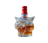 Décanteur de Tequila, Carafe en Verre pour Liquor, Accessoire De Bar Récipient De Boisson Avec Profil Décoratif Tête De Tigre Pour Vin Bourbon Brandy Vodka Cognac Tequila