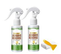 Décapant adhésif puissant multi-usages, nettoyant pour vitres de voiture avec grattoir et chiffon, dissout les résidus de ruban adhésif sur peinture, verre et carrelage. (2 pièce)