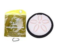 Décapant de Sable pour la Plage, Sac D'élimination De Sable Portable, Corail Tissu Non Tissé Résistant À L'eau PVC Sable De Poche Gomme Essuyer Mitt Bag avec Porte-clés pour Enfants Adultes