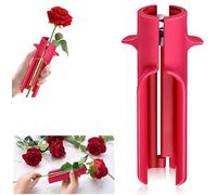 Décapant d'épines de rose amélioré - Outil professionnel 3 en 1 pour enlever les tiges et les feuilles de fleurs pour la maison et le travail de fleuriste (rouge)