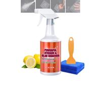 Décapant puissant pour autocollants et colle, spray multi-usages pour étiquettes autocollantes de voiture avec grattoir et chiffon (500ML)