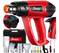 Décapeur Thermique Électrique 1800W LCD – 2 Vitesses – Température Réglable jusqu’à 600°C + 4 Buses – Delphi Tools