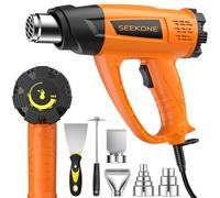 Décapeur Thermique Professionnel 2000W, SEEKONE Pistolet à Air Chaud 60-600℃ Température Réglable, 2 Débit d'air, Protection de Surcharge, Noyau Chauffant Céramique, Poignée Anneau, 7 Accessoires