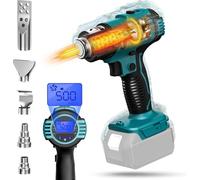 Decapeur Thermique sans Fil pour Batterie Makita 18V, 600W 50℃-550 ℃ Decapeur Thermique AVCE 5 Bouches D'aération, 6 Vitesses de Vent, Affichage de la Température LED, pour L'artisanat, Les Tuyaux
