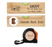 Décapsuleur 2 en 1 personnalisé avec niveau à bulle - Outil multifonction personnalisé Daddy You're on Aonther Level - Mètre ruban à mesurer pour papa