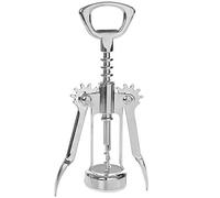 Décapsuleur avec bouchon de bouteille, Tire-bouchon à ailes ouvre-bouteille en alliage d'aluminium argent