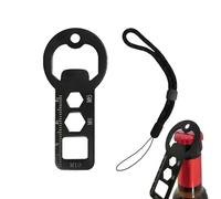 Décapsuleur avec cordon | Décapsuleur portable en métal | Décapsuleur 4 en 1 avec lanière pour barman ménage extérieur camping restaurant fête voiture maison