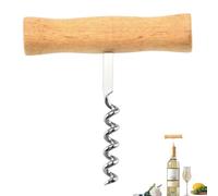 Décapsuleur avec poignée en bois - Tire-bouchon en forme de T, adorable tire-bouchon avec aile à vin de style T | Tire-bouchon drôle en acier inoxydable expert portable facile à tordre et à extrarr
