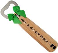 Décapsuleur Bois Gravé Personnalisé Veux-tu Être Mon Témoin - Cadeau Demande Témoin Mariage - Cadeau Homme Mariage