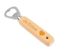 Décapsuleur bois personnalisé avec texte gravé - Gravure sur ce décapsuleur et son manche bois - Cadeau homme personnalisé : Noel, anniversaire, Fête Pères
