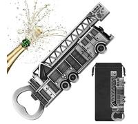 Décapsuleur Camion de Pompiers, Bière Décapsuleur, avec Sac Cadeau, Cadeau pour Hommes, Femmes, Amateurs de Bière, Ouvre-bouteille Cadeaux de Anniversaire, Fête, Fête des Pères, Noël, Argent Foncé