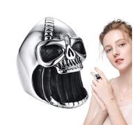 Décapsuleur crâne Anneau - Accessoire de bijoux punk tendance | Bague de style motard inspiré d'Halloween, décapsuleur en forme de crâne unique