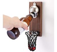 Décapsuleur de basket-ball avec capteur de capot, décapsuleur magnétique, décapsuleur de pâte de réfrigérateur magnétique, cadeau idéal pour les amateurs de basket-ball et de bière, utilisation comme décoration de bar.