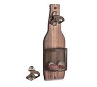 Décapsuleur de bière avec attrape-bouchons, outil en bois rustique pour décoration de cuisine en plein air, pour les amateurs de bière