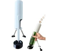 Décapsuleur de bière avec mortier de 51 mm - Lanceur automatique de bouchon poussoir - Outil mains libres amusant pour la maison, le bar, les fêtes, les rassemblements et les cavernes (blanc)