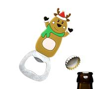 Décapsuleur de bière de Noël - Ouvre-bocal en acier inoxydable manuel avec motif élan, arbre de Noël, Père Noël, ouvre-bouteille, aimant puissant, outil ouvre-boîte, multifonction, antidérapant, petit