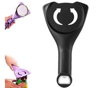 Décapsuleur de couvercle réglable en acier inoxydable 2026 - Ouvre-bocal 3 en 1 - Bouteille multifonction et ouvre-boîte avec poignée antidérapante - Noir