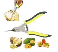 Décapsuleur de pinces Durian,Distributeur de fruits à éplucheur manuel | Pince ouverte au design ergonomique inoxydable avec poignée confortable pour la cuisine de la maison et du camping