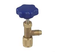 Décapsuleur de robinet pour bouteille R22 R134a R410A, outil de perçage de bouteille SAE AC 1/4 avec corps en métal et joint étanche, bleu et doré (bleu)