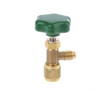 Décapsuleur de robinet pour filetage 7/16-28UNF, outil de réfrigération AC en acier inoxydable et laiton avec rondelle chloroprène, vert