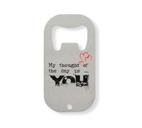 Décapsuleur en acier inoxydable avec inscription « My Thought of The Day is You Love » en forme de cœur Argenté