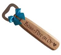 Décapsuleur en Bois Gravé et Personnalisé sur 2 Faces Idée Cadeau Beau-Père Original - Ouvre Bouteille en Bois Cadeau pour Beau Père Anniversaire noël