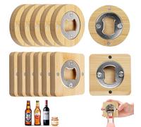 Décapsuleur en bois : PRITOK 12 pièces Décapsuleur Deux Formes, Décapsuleur en Acier Inoxydable Bambou avec Affaiblissement du Champ, Décapsuleur personnalisé Excellent cadeau pour les hommes