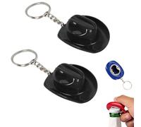 Décapsuleur en forme de chapeau de cowboy, décapsuleur portable en métal de style occidental, porte-clés rustique pour bar, cadeaux de fête, cadeaux de rodéo pour hommes et amateurs de bière (noir)