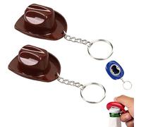 Décapsuleur en forme de chapeau de cowboy, décapsuleur portable en métal de style occidental, porte-clés rustique en forme de chapeau de cowboy du Texas pour bar, cadeaux de fête, cadeaux de rodéo