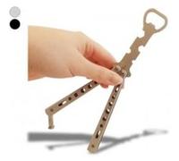 Décapsuleur en forme de couteau papillon gris acier Multi G