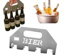 Décapsuleur et porte-bière 4 en 1 en acier inoxydable et porte-bière, outil de fête ultime, facile à utiliser, idéal pour les amateurs de bière, les barbecues, les fêtes à hayon (1)