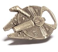 Décapsuleur Han Solo's Millennium Faucon - Aspect vaisseau spatial, aspect acier inoxydable, 60 x 48 mm, cadeau amusant pour les fans de Star Wars