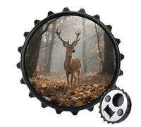 Décapsuleur magnétique, aimant de réfrigérateur rond de 7,9 cm, design amusant en forme de chapeau de bière, décapsuleur rustique en forme de cerf des bois pour cuisine, bar, bureau