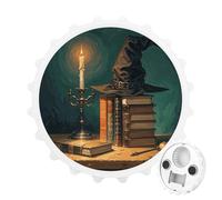Décapsuleur magnétique, aimant rond de réfrigérateur de 7,9 cm, design amusant en forme de chapeau de bière, décapsuleur Dark Academy pour cuisine, bar, bureau