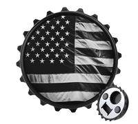 Décapsuleur magnétique amusant en forme de drapeau américain noir et blanc pour réfrigérateur, aimant puissant pour réfrigérateur, décapsuleur décoratif pour petit ami, mari, père, noir