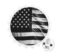 Décapsuleur magnétique amusant en forme de drapeau américain noir et blanc pour réfrigérateur, aimant puissant pour réfrigérateur, décapsuleur décoratif pour petit ami, mari, père, blanc