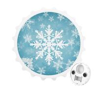 Décapsuleur magnétique amusant en forme de flocon de neige pour réfrigérateur - Aimant puissant pour réfrigérateur - Cadeau décoratif pour petit ami, mari, père, blanc