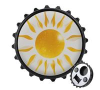 Décapsuleur magnétique Art abstrait lumière du soleil dorée, outil de cuisine peu encombrant, décapsuleur amusant et aimant de réfrigérateur pour camping, voyage, camping, style noir