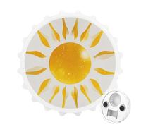 Décapsuleur magnétique Art abstrait lumière du soleil dorée, outil de cuisine peu encombrant, décapsuleur amusant et aimant de réfrigérateur pour camping, voyage, camping, style blanc