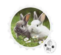 Décapsuleur magnétique avec deux petits lapins mignons pour réfrigérateur | Aimant de réfrigérateur puissant, décoration d'intérieur amusante, décapsuleur créatif avec récupérateur de bouchons