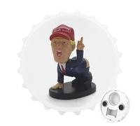 Décapsuleur magnétique Cartoon President, outil de cuisine peu encombrant, décapsuleur amusant et aimant de réfrigérateur pour le camping, les voyages et le camping, blanc
