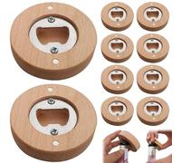 Décapsuleur magnétique en bambou de forme ronde pour bouteille de bière, aimants de réfrigérateur, décapsuleur en bois, pour décoration de bar